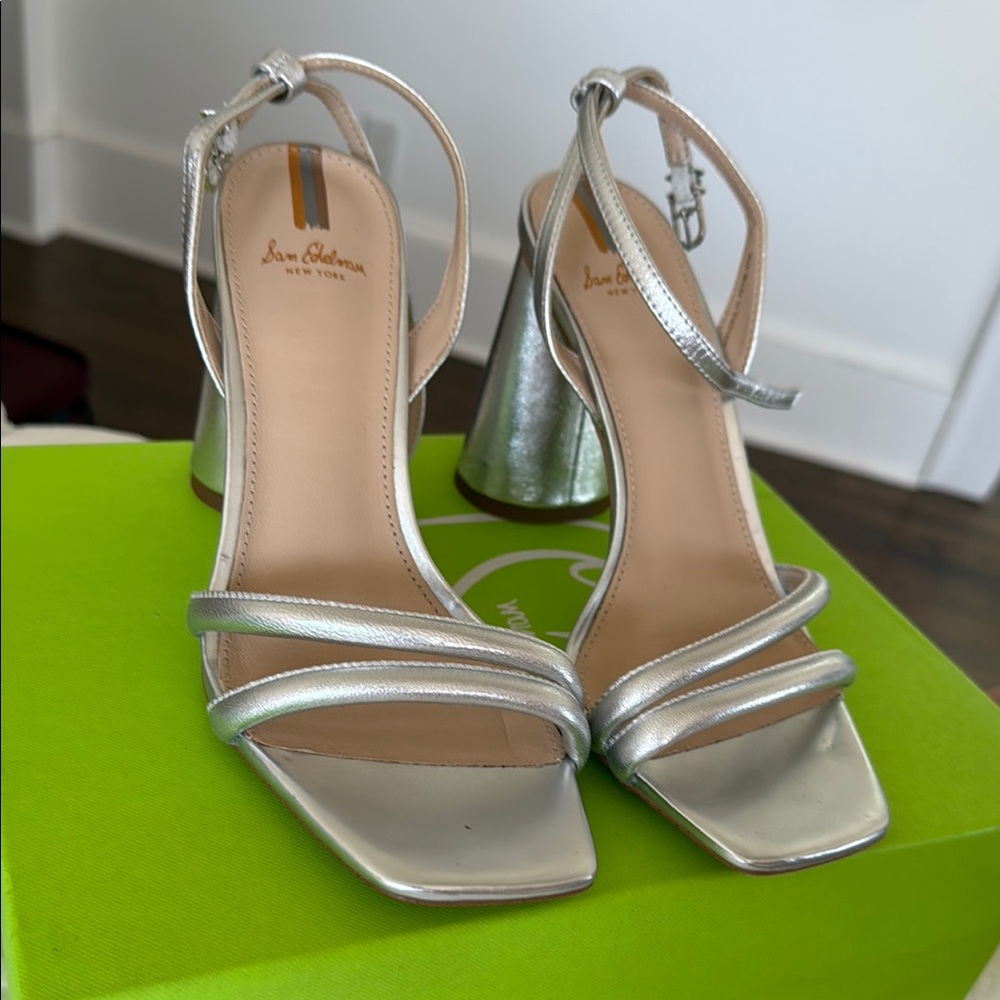 Sam Edelman Silver Strappy Heels